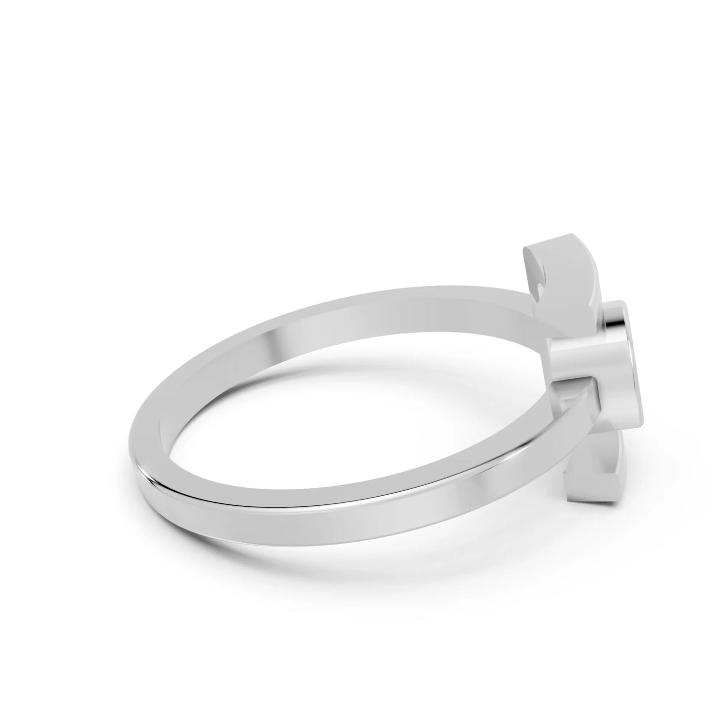 14K Gold Cushion Cut Diamond Modern Bezel Engagement Ring