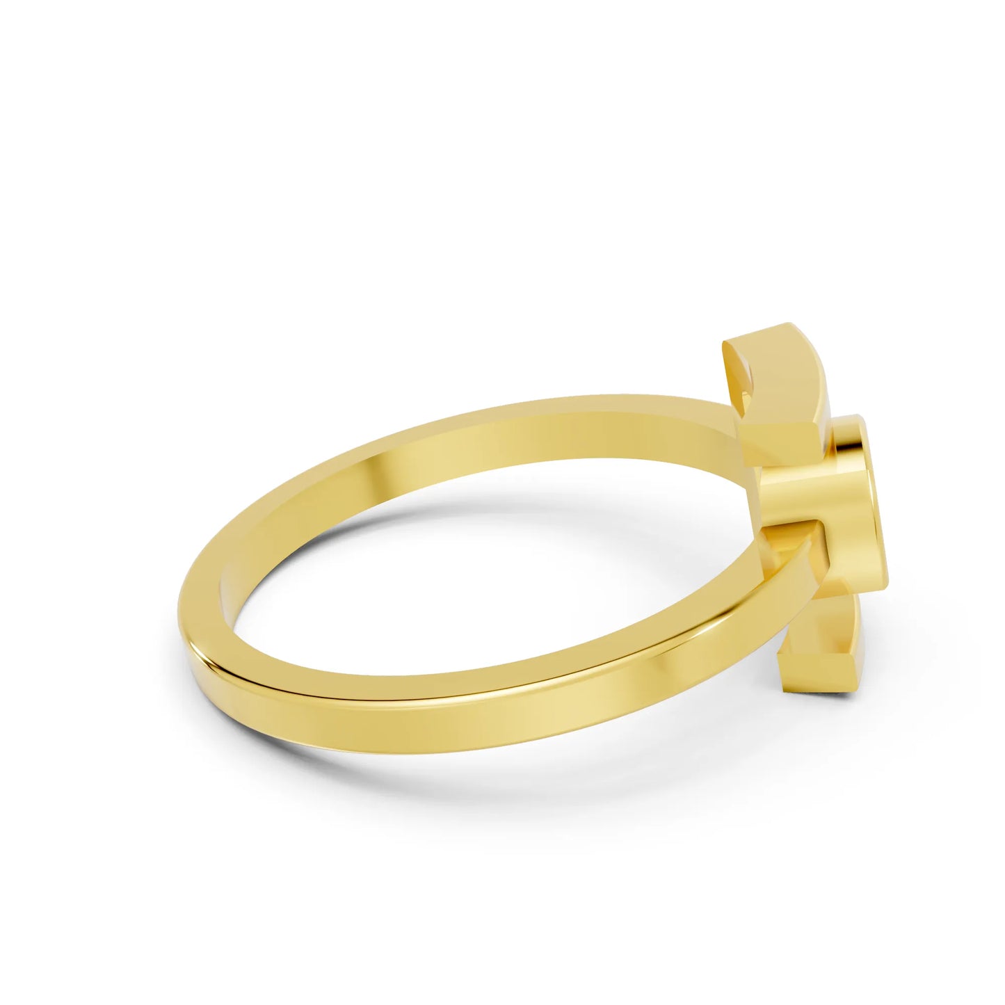 14K Gold Cushion Cut Diamond Modern Bezel Engagement Ring