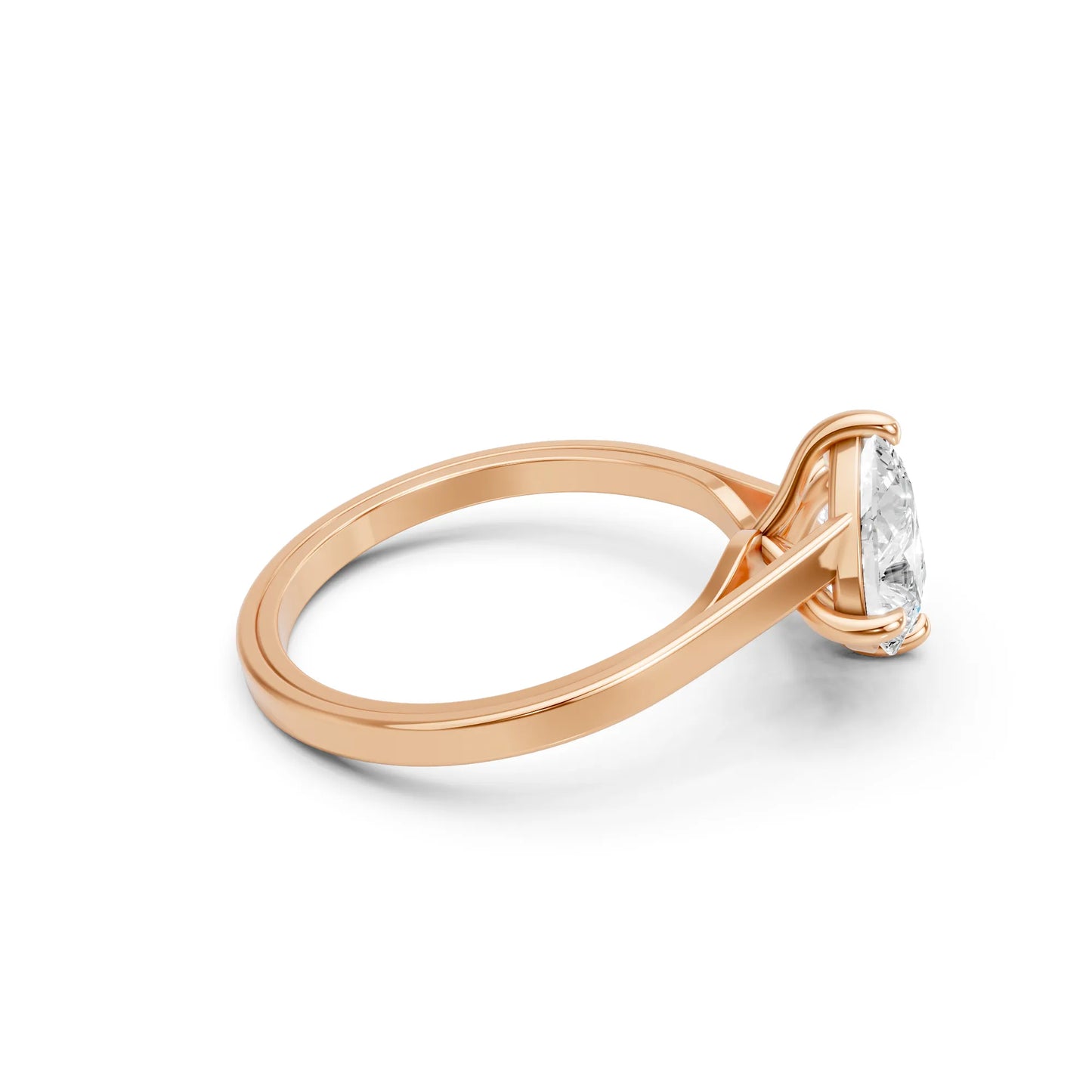 14K Gold Pear Cut Diamond Toi et Moi Kissing Engagement Ring