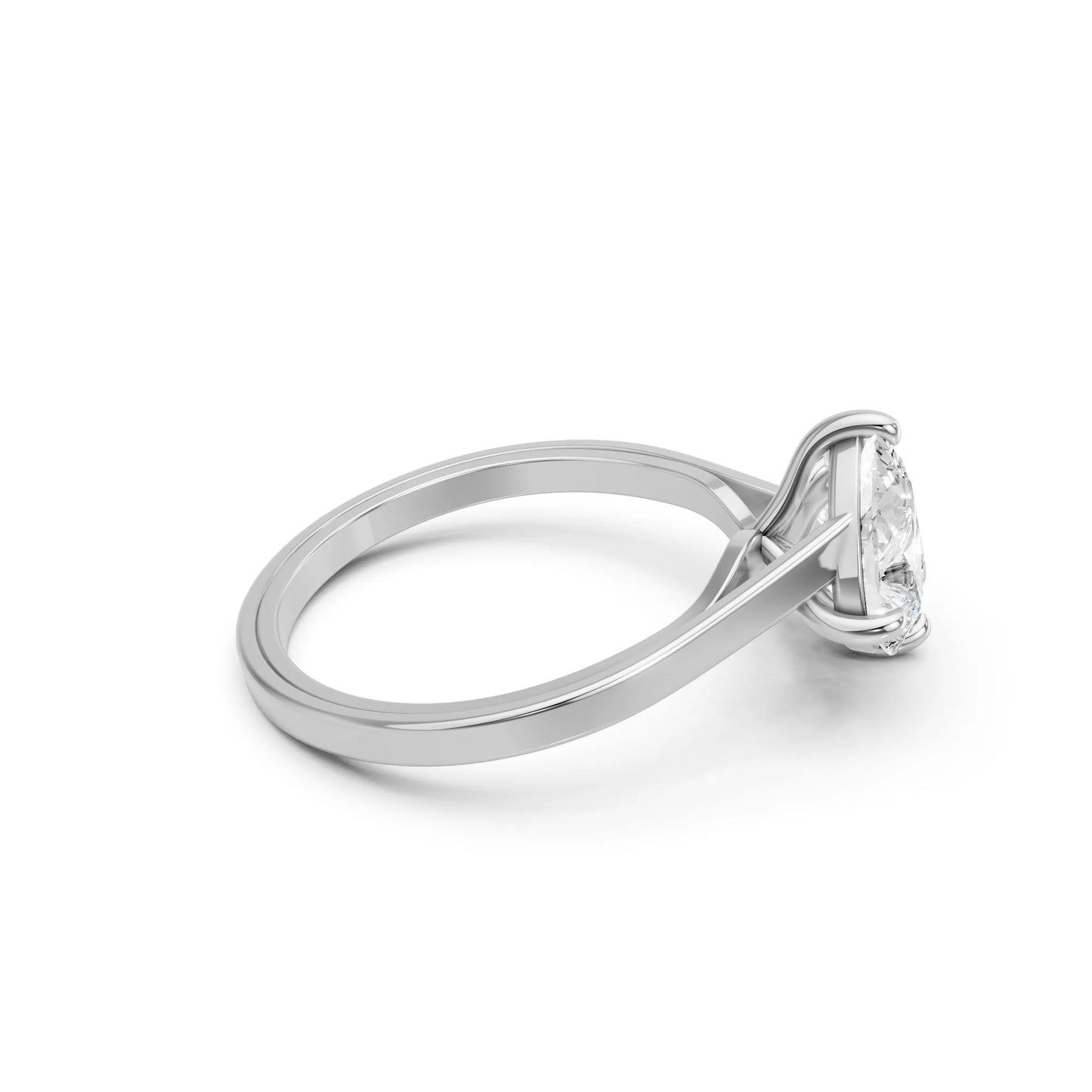 14K Gold Pear Cut Diamond Toi et Moi Kissing Engagement Ring