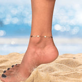 Celestial Star Moon Gold Anklet | Dainty Charm Beach Jewelry | Boho Festival | Perfect Gift for Her | Adjustable Foot Bracelet