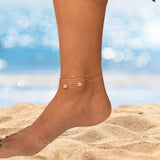 Dainty Gold Evil Eye Anklet | Layered Charm Ankle Bracelet | Protection Jewelry | Dainty Foot Chain | Unique Gift for Her