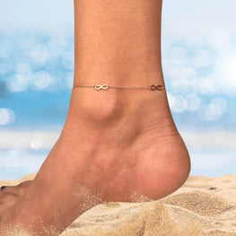 Infinity anklet in 18k gold | Infinity symbol | Dainty anklet | Simple chain anklet | Minimalist jewelry | Perfect gift for wife