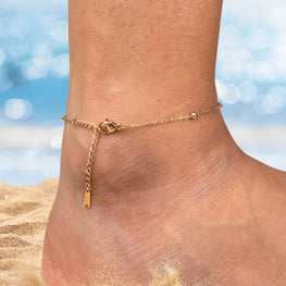 Dainty Heart Anklet with Gold Filled Chain | Minimal Foot Jewelry for Women | Summer Beach Gift | Romantic Adjustable Charm Anklet