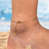 Dainty Heart Anklet with Gold Filled Chain | Minimal Foot Jewelry for Women | Summer Beach Gift | Romantic Adjustable Charm Anklet