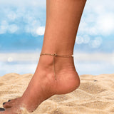 Gold Diamond Anklet | Double Layer Diamond Anklet | Minimalist Diamond Ankle Bracelet | Dainty Foot Jewelry | Perfect Gift for Her
