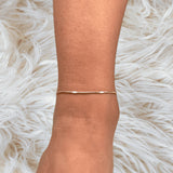 Gold Filled Snake Chain Anklet | Minimalist Thin Gold Anklet | Dainty Adjustable Foot Bracelet | Everyday Summer Jewelry Gift