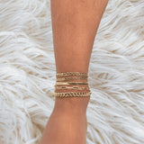 Gold Layered Chain Ankle Bracelet | Dainty Beach Jewelry Gift | Boho Chic Stackable Foot Accessory | Adjustable & Water Resistant Anklet