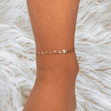 Coin disc dainty gold anklet | Summer beach minimalist anklet | Small disc anklet | Perfect gift for her | Waterproof anklet