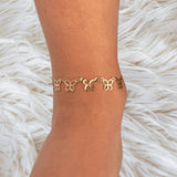 Gold Butterfly Anklet | Dainty Gold-Filled Anklet | Butterfly Charm Ankle Bracelet | Adjustable Summer Beach Jewelry | Gift for Her