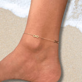 Infinity anklet in 18k gold | Infinity symbol | Dainty anklet | Simple chain anklet | Minimalist jewelry | Perfect gift for wife