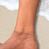 Dainty Twist Chain Gold Anklet | Minimalist Foot Bracelet for Beachwear | Summer Layering Jewelry | Perfect Gift for Her