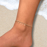 Boho Leaf Drop Anklet | Minimalist Gold Chain Anklet for Women | Beach Summer Jewelry |Nature-Inspired Delicate Bracelet Gift | gift for mom