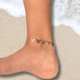 Gold Butterfly Anklet | Dainty Gold-Filled Anklet | Butterfly Charm Ankle Bracelet | Adjustable Summer Beach Jewelry | Gift for Her