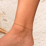 Dainty Twist Chain Gold Anklet | Minimalist Foot Bracelet for Beachwear | Summer Layering Jewelry | Perfect Gift for Her