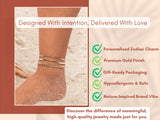 Triple Layer Gold Anklet | 18K Gold Plated Beach Jewelry for Women | Dainty, Waterproof & Adjustable Ankle Chain | Boho Summer Gift