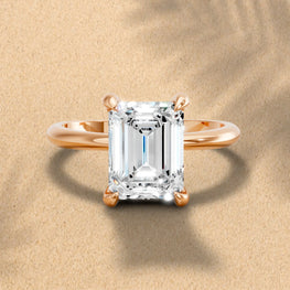 Lab Grown Emerald Diamond Solitaire Engagement Ring in 14K Gold (0.50 - 4.00 Carat Options, E-F Color, VS1-VS2 Clarity, IGI Certified) Mark Your Love with Sparkling Brilliance Surprise Gift