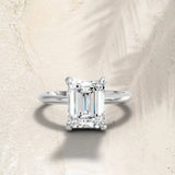 Lab Grown Emerald Diamond Solitaire Engagement Ring in 14K Gold (0.50 - 4.00 Carat Options, E-F Color, VS1-VS2 Clarity, IGI Certified) Mark Your Love with Sparkling Brilliance Surprise Gift