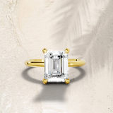 Lab Grown Emerald Diamond Solitaire Engagement Ring in 14K Gold (0.50 - 4.00 Carat Options, E-F Color, VS1-VS2 Clarity, IGI Certified) Mark Your Love with Sparkling Brilliance Surprise Gift