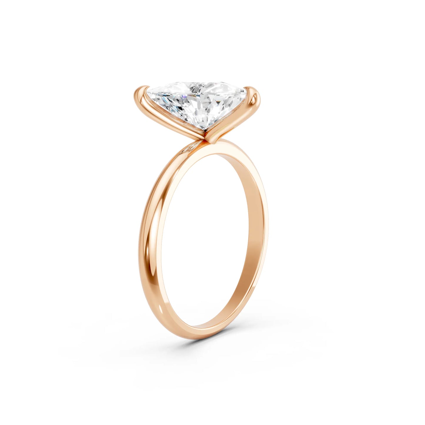 14K Gold Trillion Cut Diamond Solitaire Engagement Ring