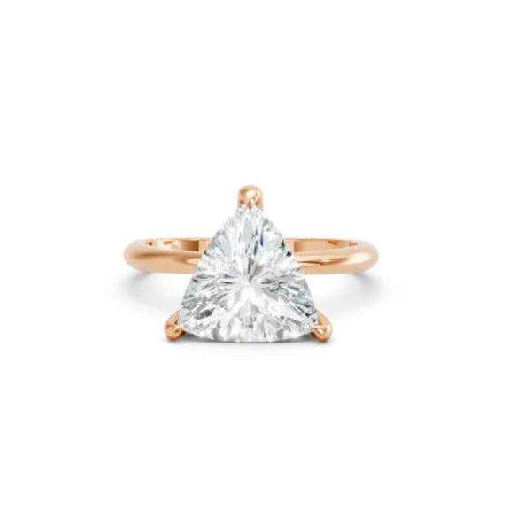 14K Gold Trillion Cut Diamond Solitaire Engagement Ring