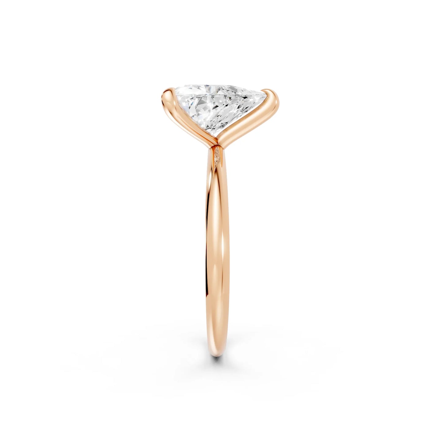 14K Gold Trillion Cut Diamond Solitaire Engagement Ring