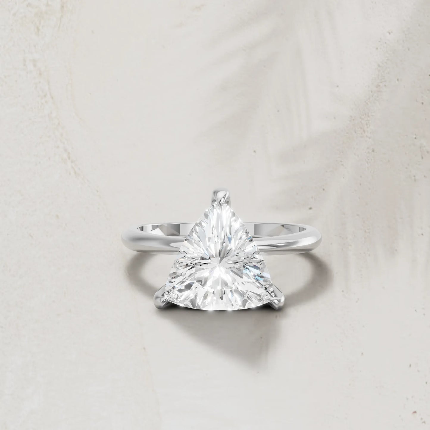 14K Gold Trillion Cut Diamond Solitaire Engagement Ring