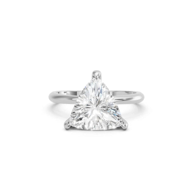 14K Gold Trillion Cut Diamond Solitaire Engagement Ring