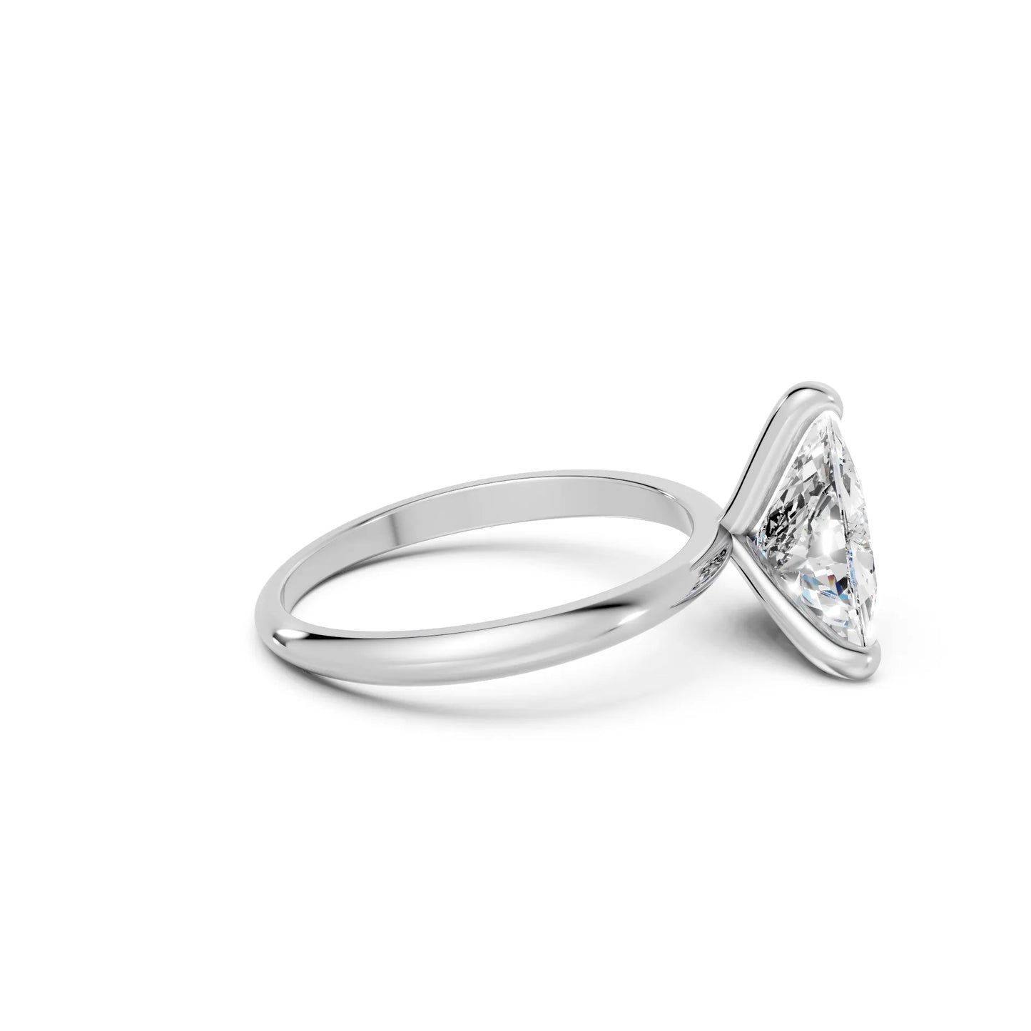 14K Gold Trillion Cut Diamond Solitaire Engagement Ring