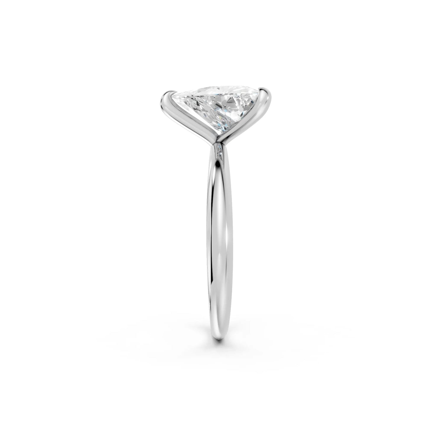 14K Gold Trillion Cut Diamond Solitaire Engagement Ring