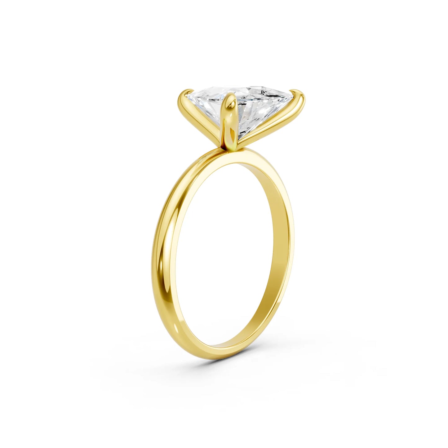 14K Gold Trillion Cut Diamond Solitaire Engagement Ring
