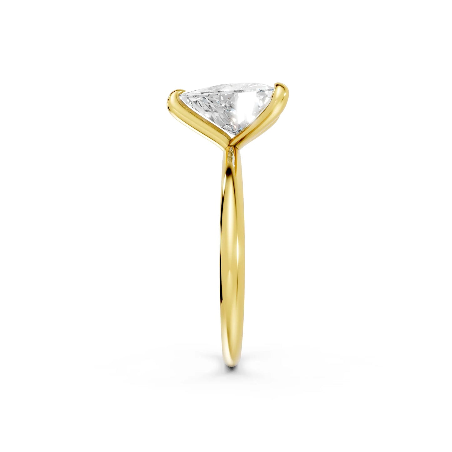 14K Gold Trillion Cut Diamond Solitaire Engagement Ring