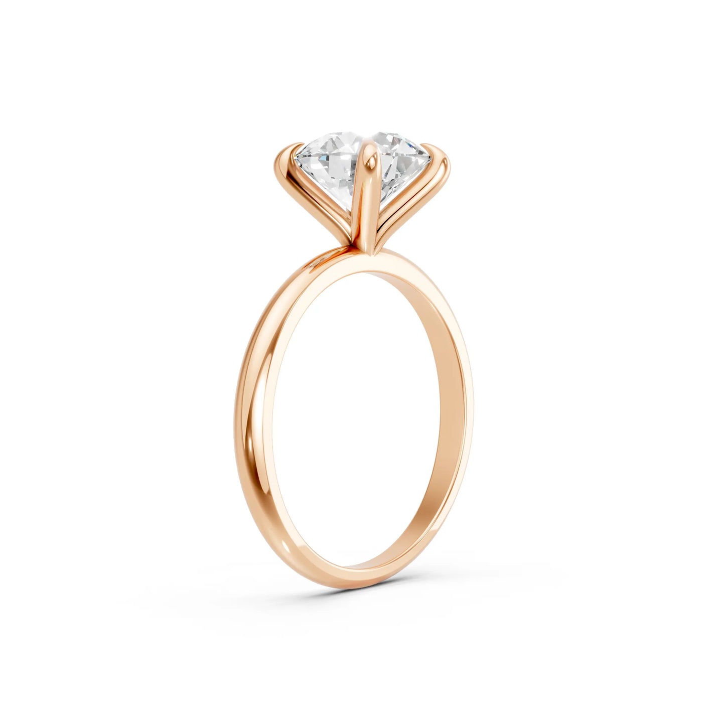 14K Gold Round Cut Diamond Solitaire Engagement Ring