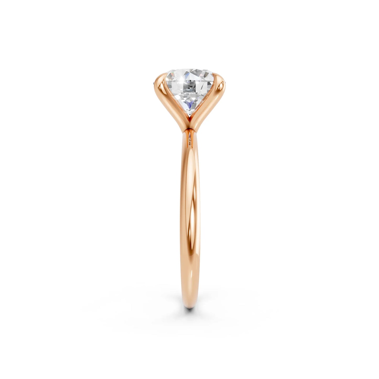 14K Gold Round Cut Diamond Solitaire Engagement Ring