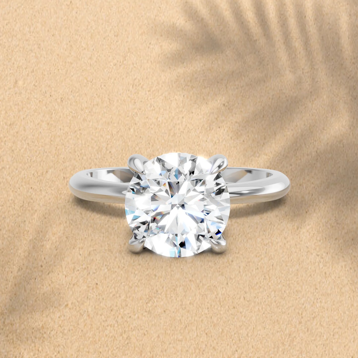 14K Gold Round Cut Diamond Solitaire Engagement Ring