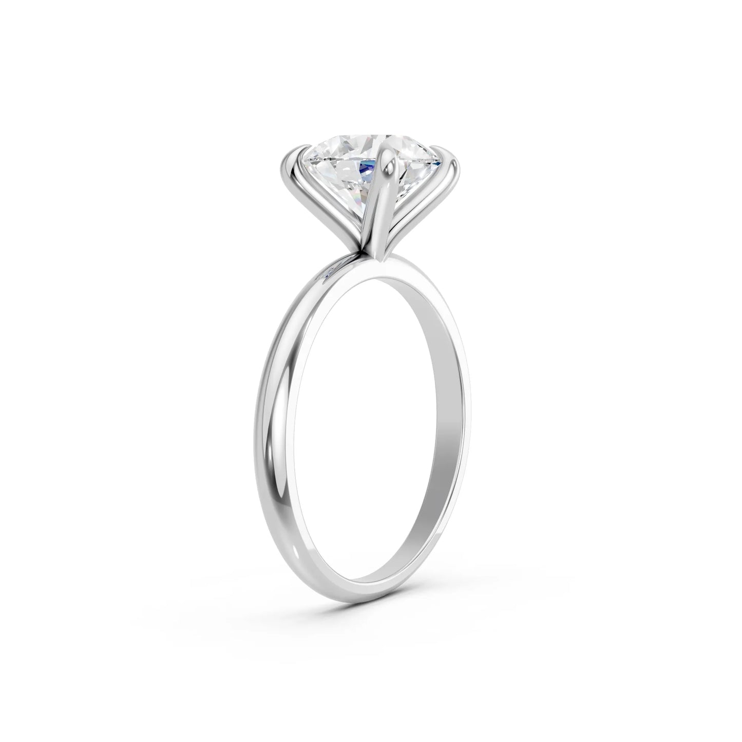 14K Gold Round Cut Diamond Solitaire Engagement Ring
