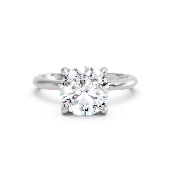 14K Gold Round Cut Diamond Solitaire Engagement Ring