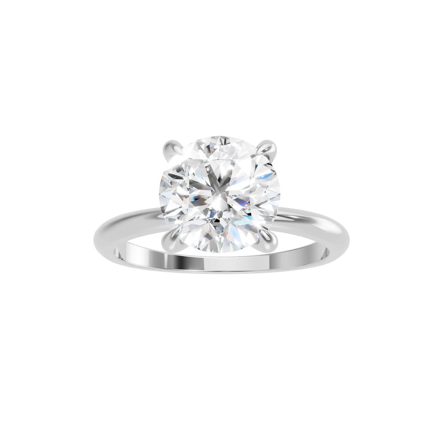 14K Gold Round Cut Diamond Solitaire Engagement Ring