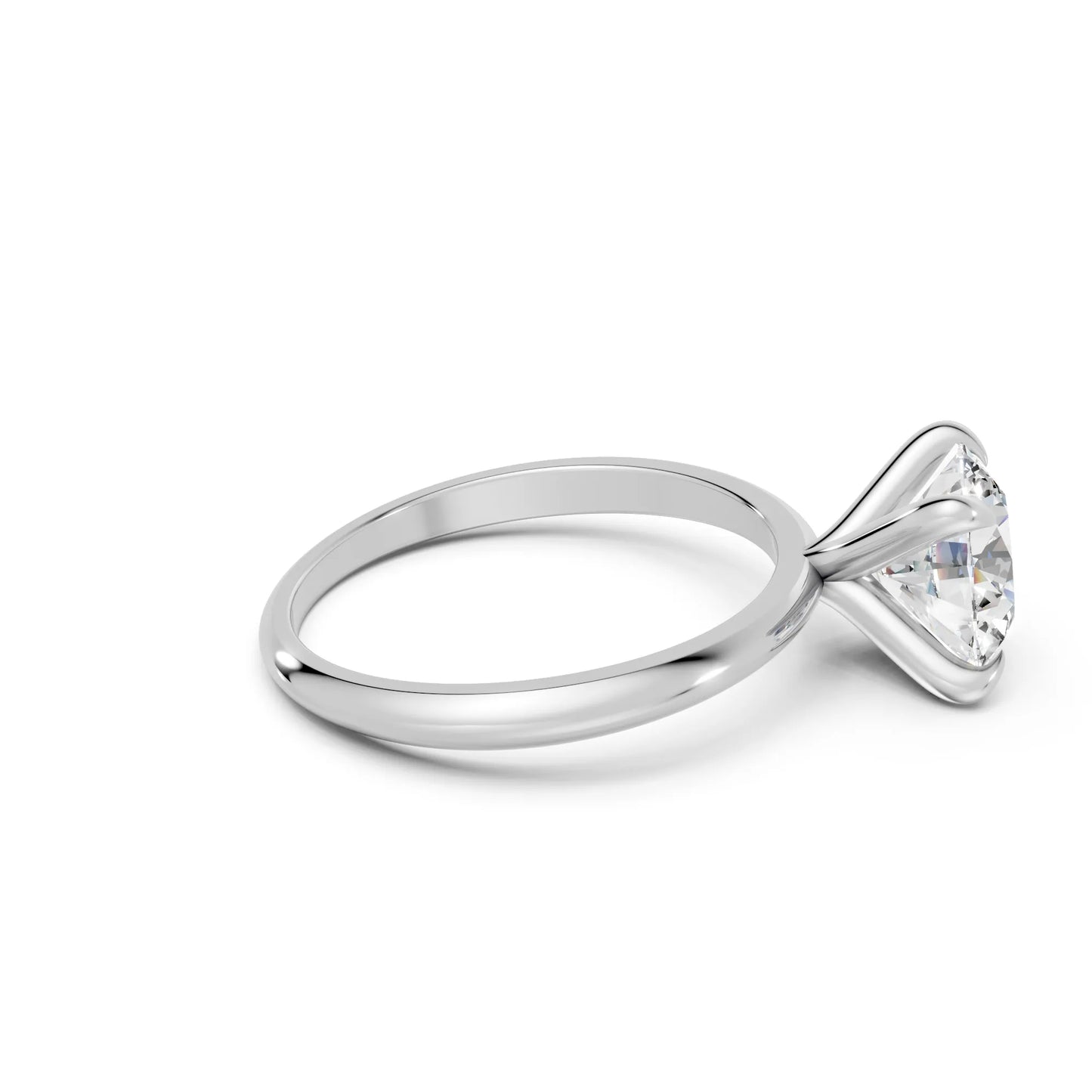 14K Gold Round Cut Diamond Solitaire Engagement Ring