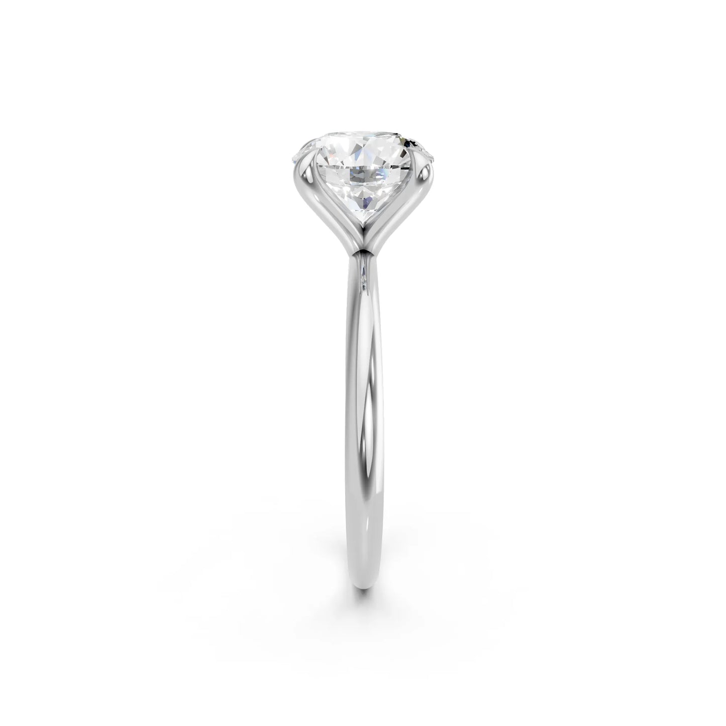 14K Gold Round Cut Diamond Solitaire Engagement Ring