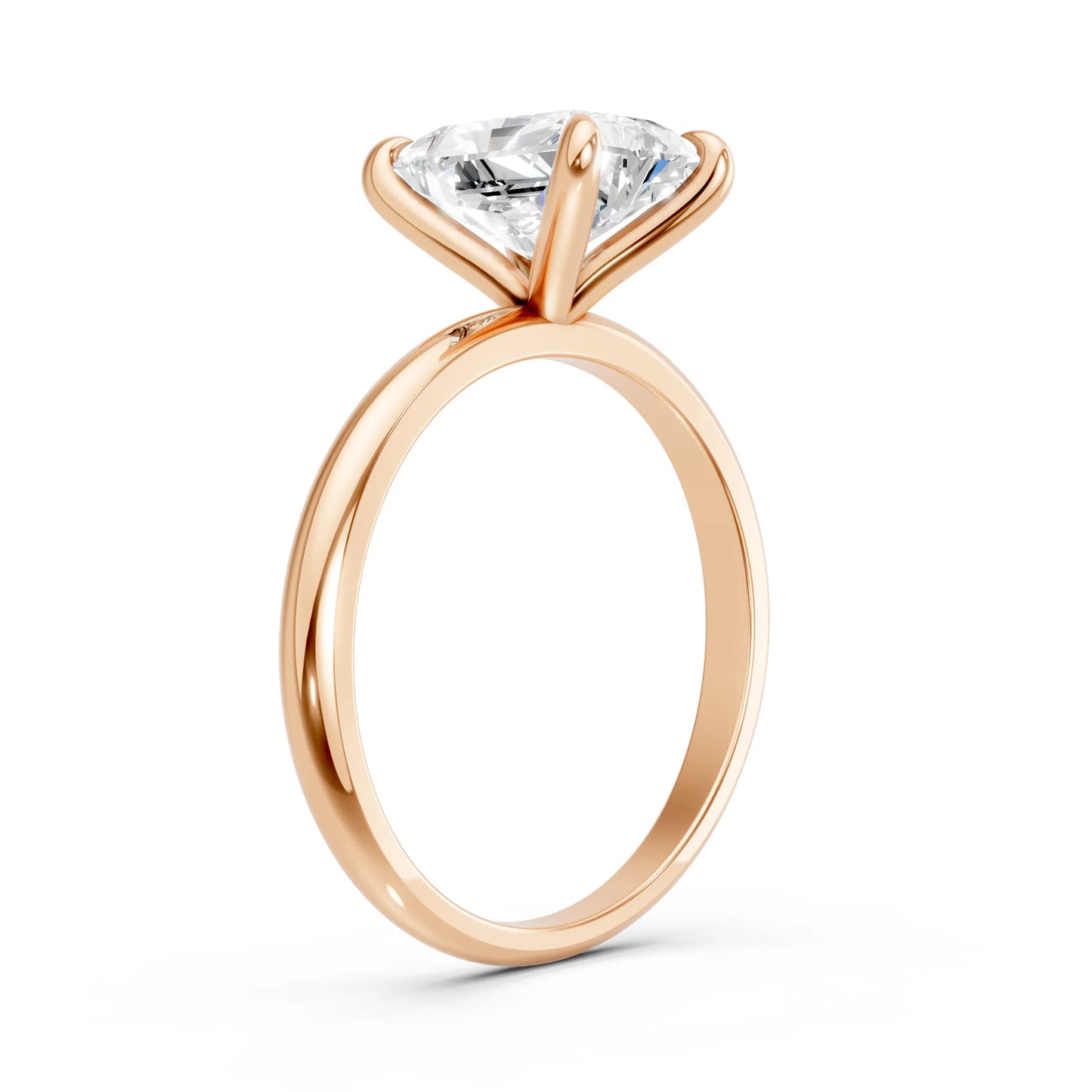 14K Gold Radient Cut Diamond Solitaire Engagement Ring