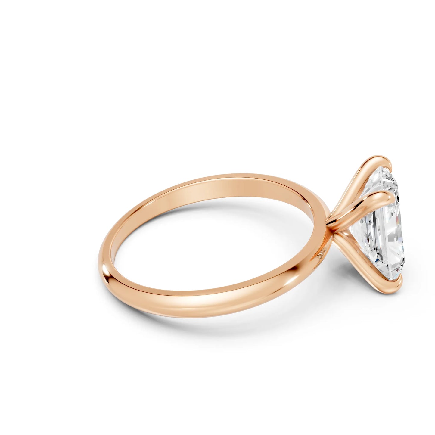 14K Gold Radient Cut Diamond Solitaire Engagement Ring