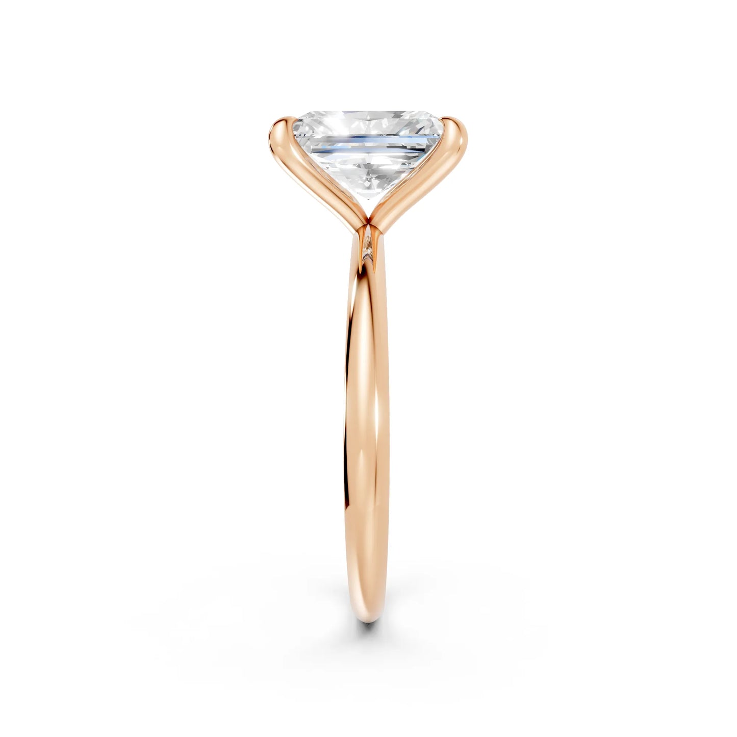 14K Gold Radient Cut Diamond Solitaire Engagement Ring