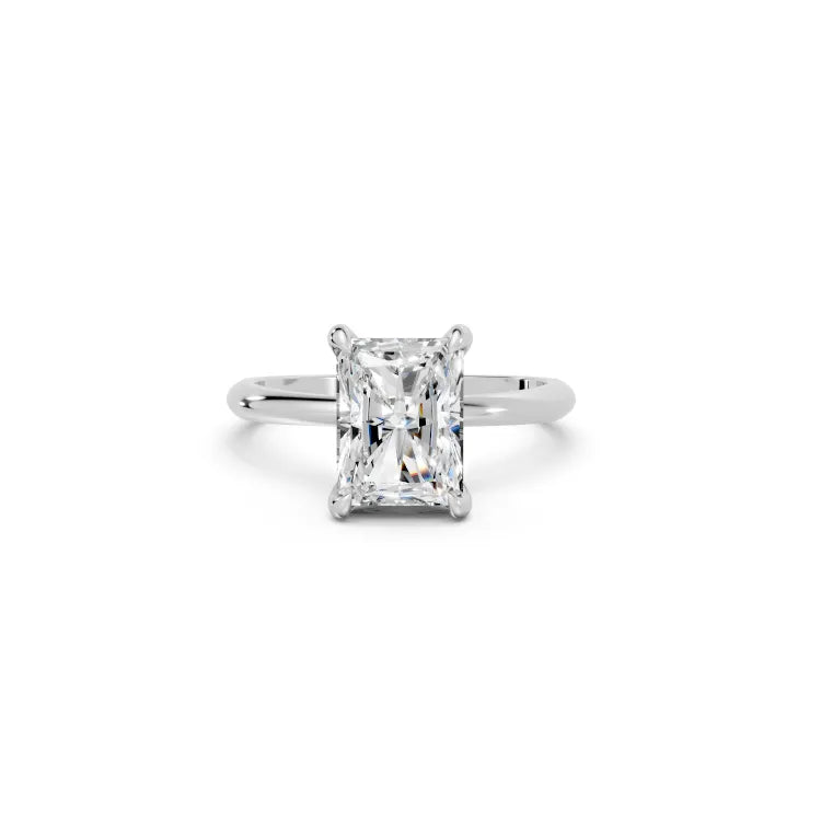 14K Gold Radient Cut Diamond Solitaire Engagement Ring