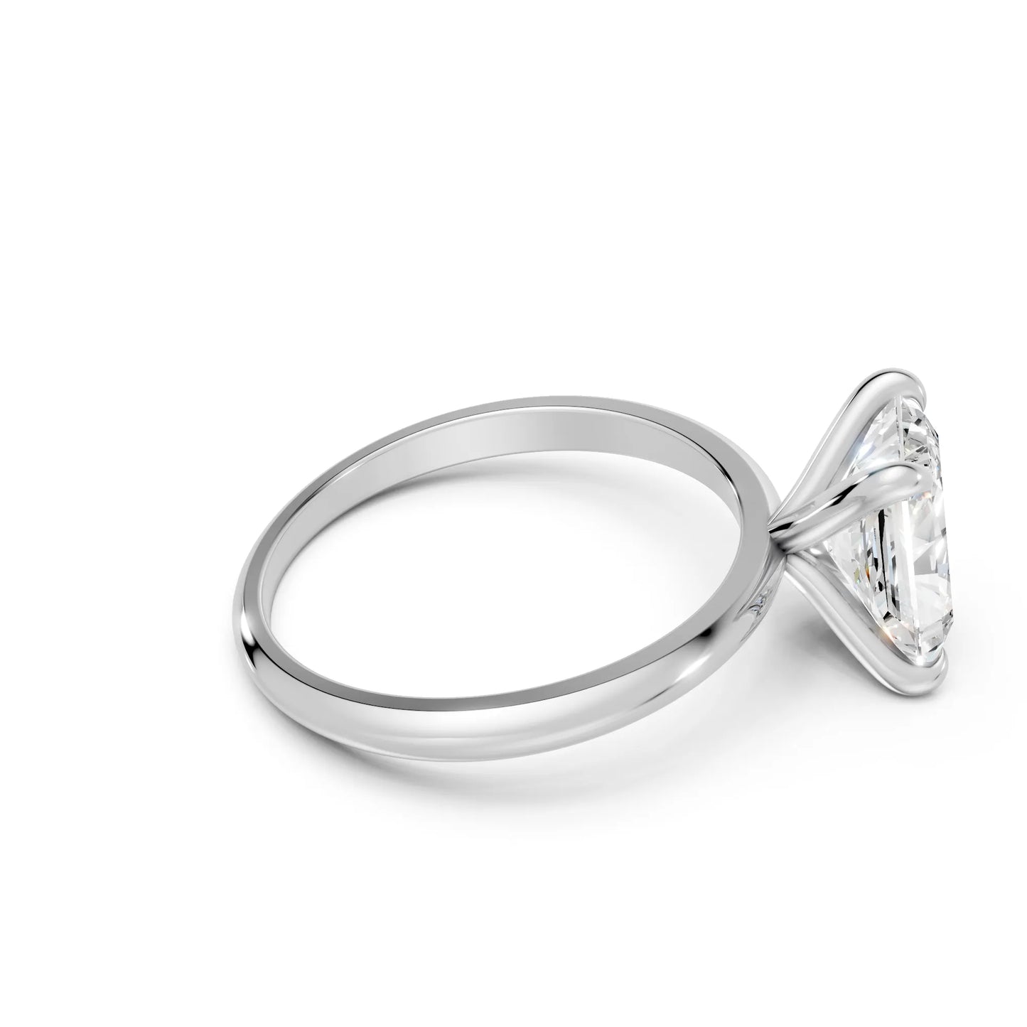 14K Gold Radient Cut Diamond Solitaire Engagement Ring