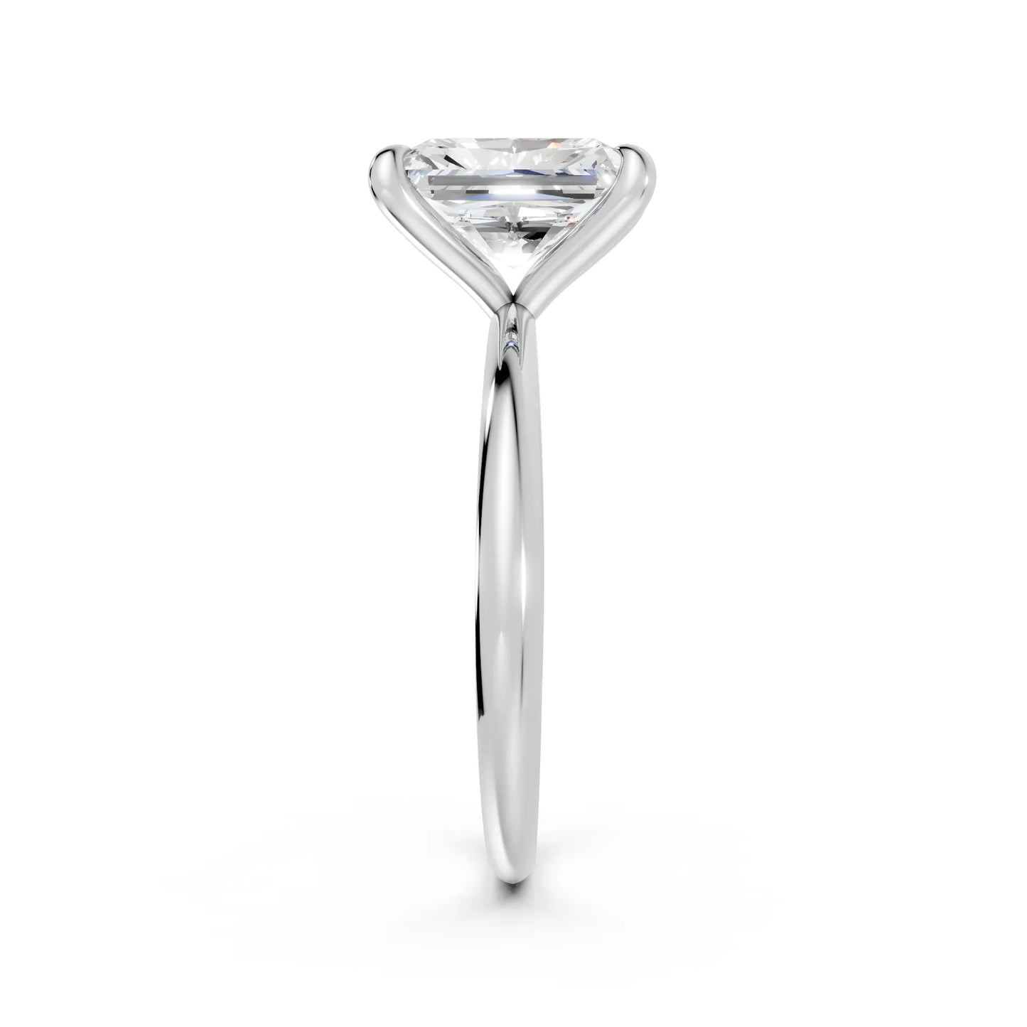 14K Gold Radient Cut Diamond Solitaire Engagement Ring