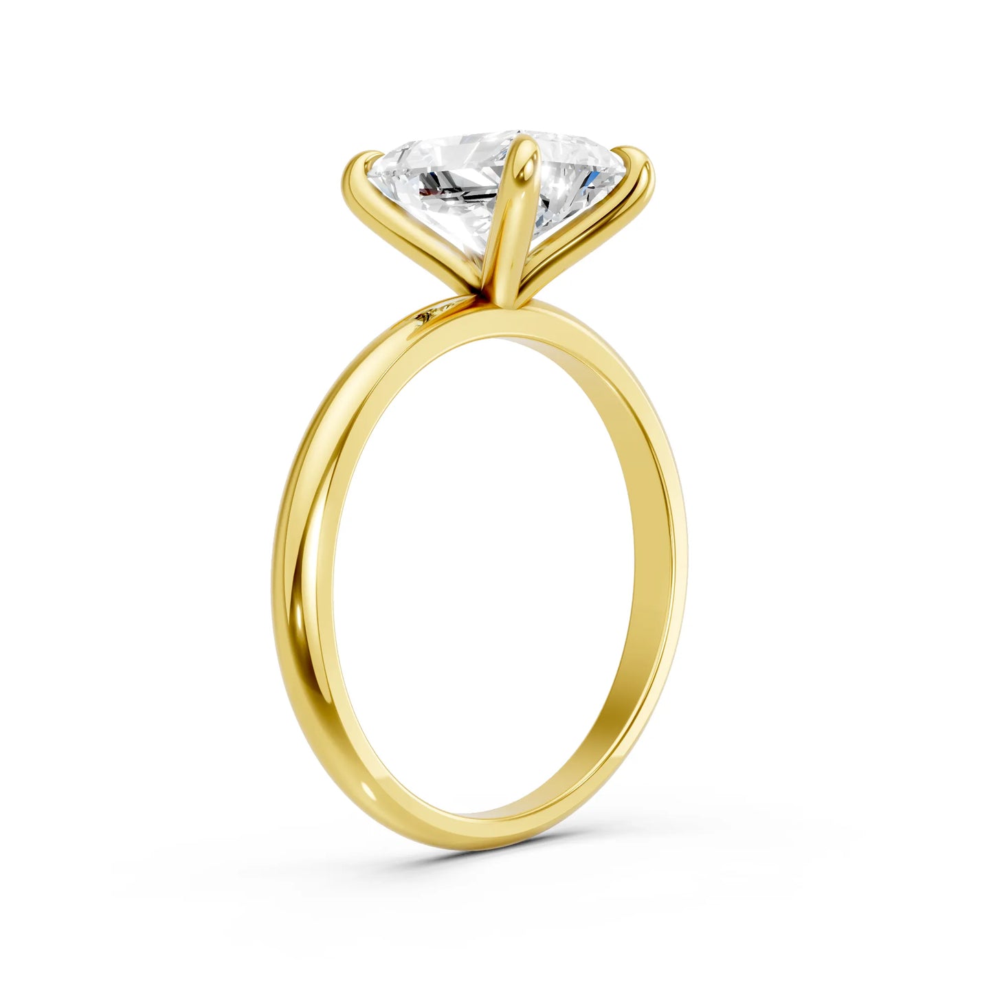 14K Gold Radient Cut Diamond Solitaire Engagement Ring