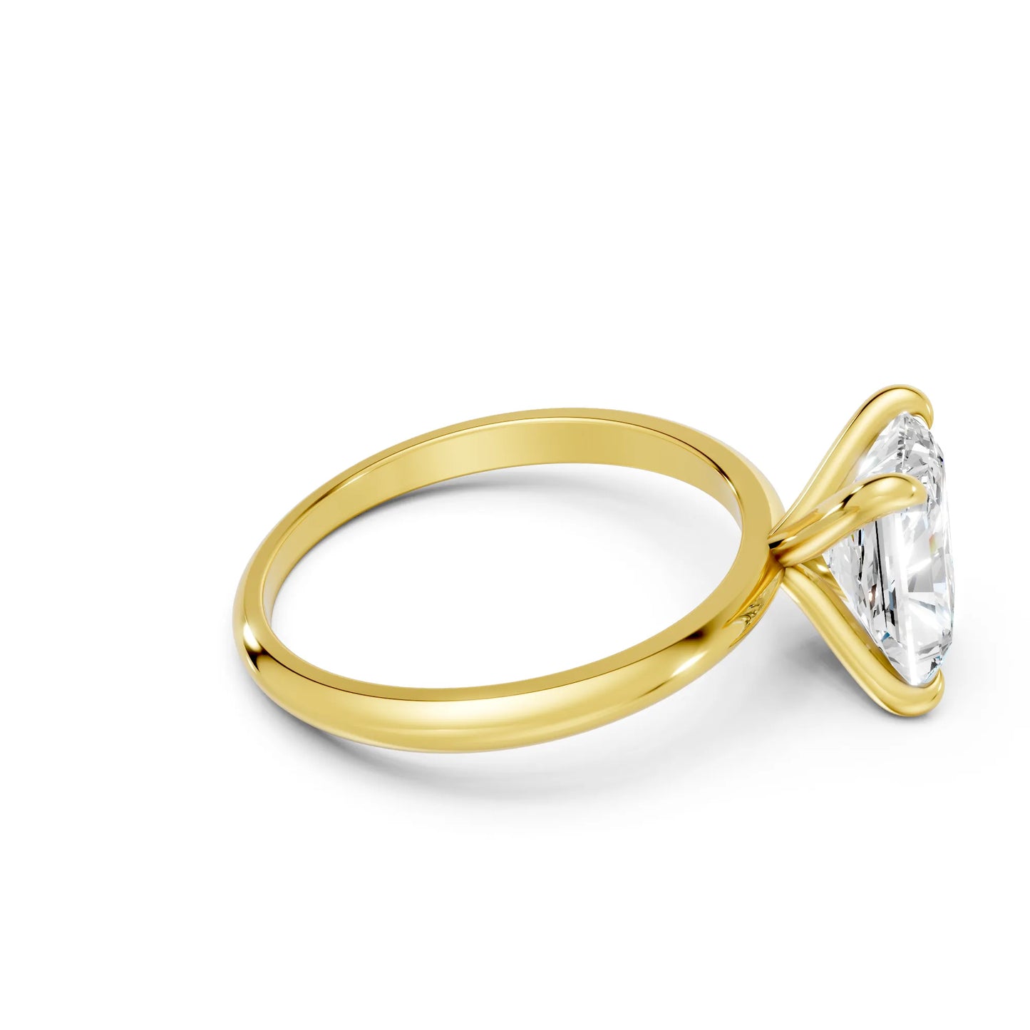 14K Gold Radient Cut Diamond Solitaire Engagement Ring