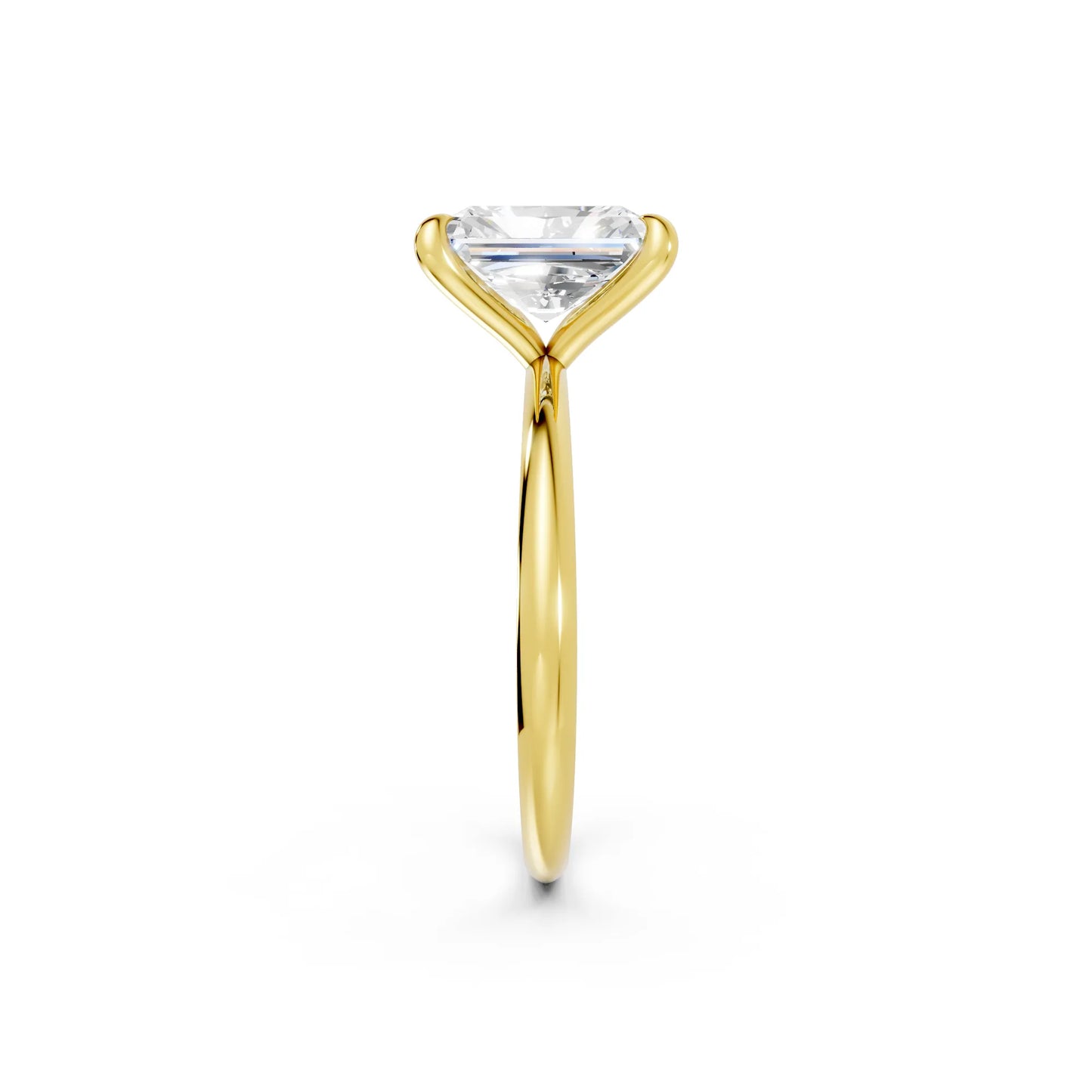 14K Gold Radient Cut Diamond Solitaire Engagement Ring