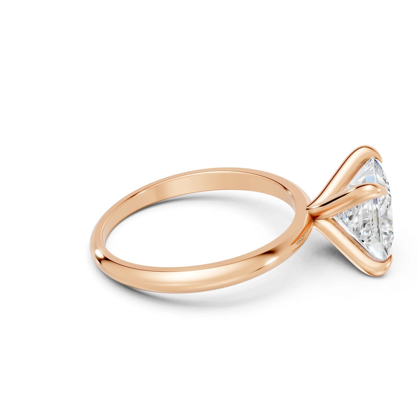14K Gold Princess Cut Diamond Solitaire Engagement Ring